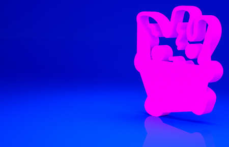 Pink Cell icon isolated on blue background. Minimalism concept. 3d illustration 3D renderの写真素材