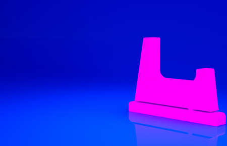 Pink Baby potty icon isolated on blue background. Chamber pot. Minimalism concept. 3d illustration 3D renderの写真素材