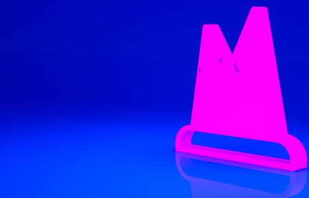 Pink Mountains icon isolated on blue background. Symbol of victory or success concept. Minimalism concept. 3d illustration 3D renderの写真素材