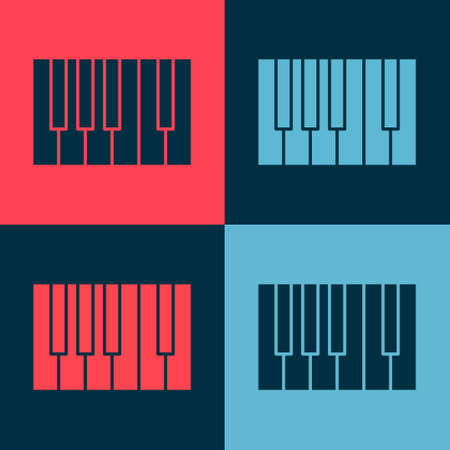 Pop art Grand piano icon isolated on color background. Musical instrument. Vectorのイラスト素材