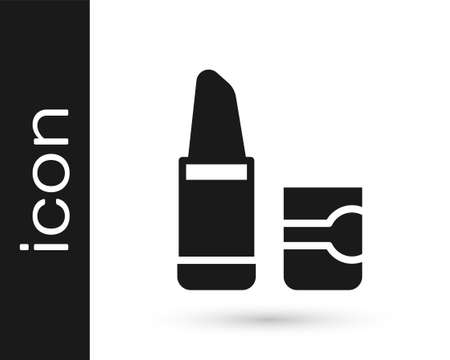 Black Lipstick icon isolated on white background. Vectorのイラスト素材