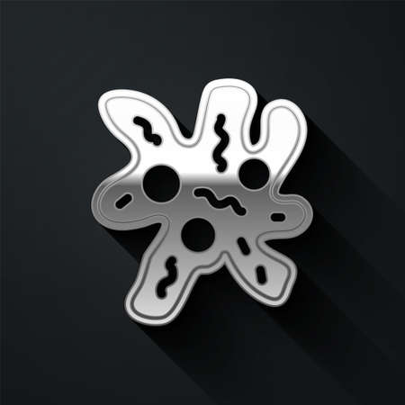 Silver Cell icon isolated on black background. Long shadow style. Vectorのイラスト素材