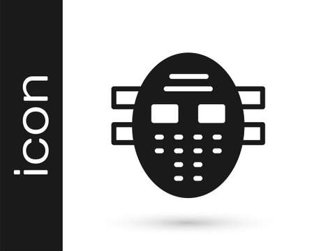 Black Hockey mask icon isolated on white background. Vectorのイラスト素材