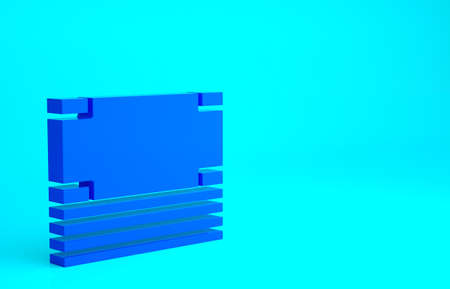 Blue Stacks paper money cash icon isolated on blue background. Money banknotes stacks. Bill...