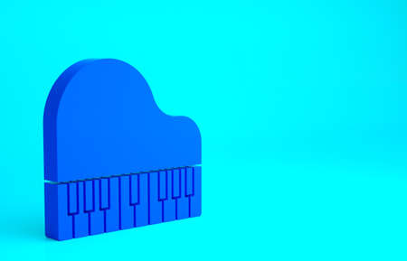 Blue Grand piano icon isolated on blue background. Musical instrument. Minimalism concept. 3d illustration 3D renderの写真素材