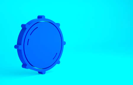 Blue Dial knob level technology settings icon isolated on blue background. Volume button, sound control, analog regulator. Minimalism concept. 3d illustration 3D renderの写真素材