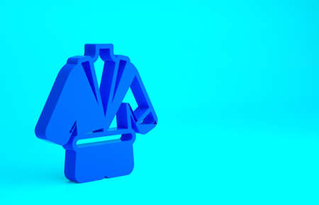 Blue Bathrobe icon isolated on blue background. Minimalism concept. 3d illustration 3D renderの写真素材