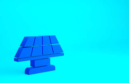 Blue Solar energy panel icon isolated on blue background. Minimalism concept. 3d illustration 3D...