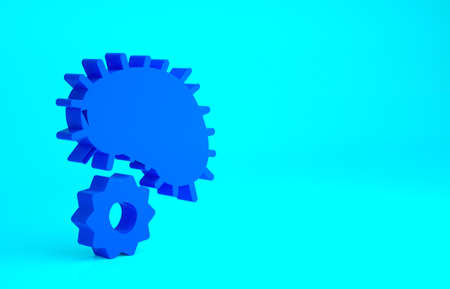 Blue Virus icon isolated on blue background. Corona virus 2019-nCoV. Bacteria and germs, cell cancer, microbe, fungi. Minimalism concept. 3d illustration 3D renderの写真素材
