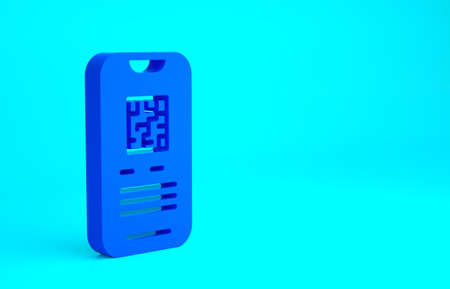 Blue Online ticket booking and buying app interface icon isolated on blue background. E-tickets...
