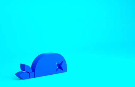 Blue Pirate bandana for head icon isolated on blue background. Minimalism concept. 3d illustration 3D renderの写真素材