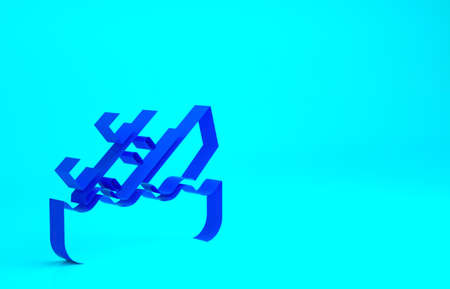 Blue Sinking cruise ship icon isolated on blue background. Travel tourism nautical transport. Voyage passenger ship, cruise liner. Minimalism concept. 3d illustration 3D renderの写真素材