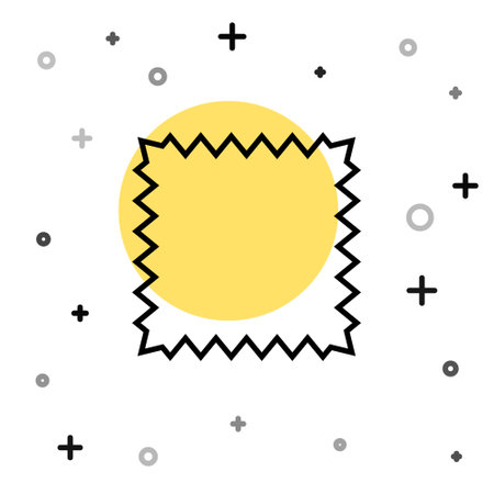 Black line Leather icon isolated on white background. Random dynamic shapes. Vector Illustrationのイラスト素材