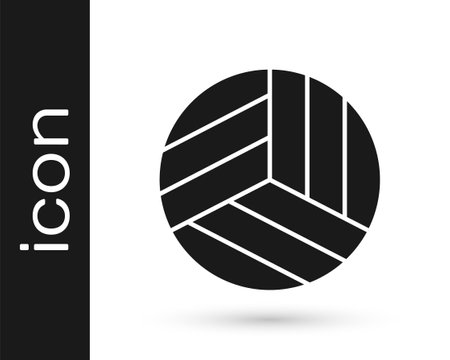 Grey Volleyball ball icon isolated on white background. Sport equipment. Vector Illustrationのイラスト素材
