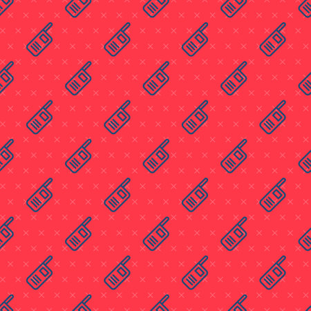 Blue line Walkie talkie icon isolated seamless pattern on red background. Portable radio transmitter icon. Radio transceiver sign. Vectorのイラスト素材