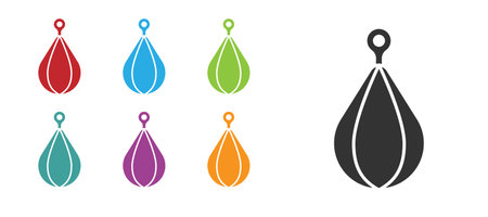 Black Punching bag icon isolated on white background. Set icons colorful. Vectorのイラスト素材