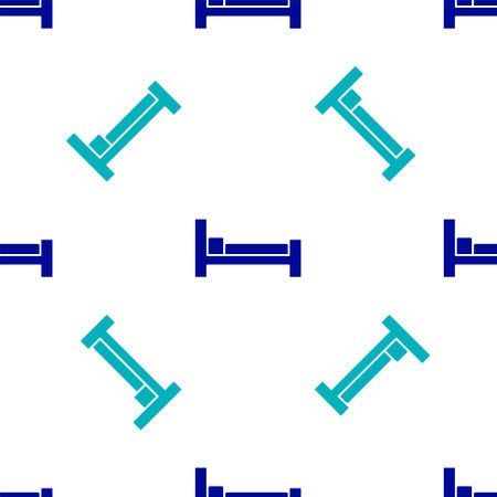 Blue Bed icon isolated seamless pattern on white background. Vectorのイラスト素材
