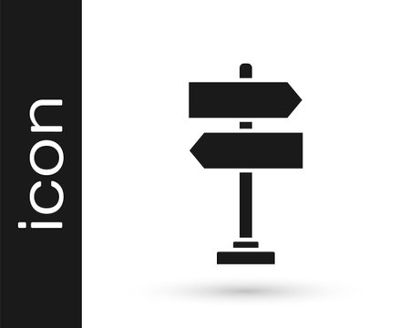 Grey Road traffic sign. Signpost icon isolated on white background. Pointer symbol. Isolated street information sign. Direction sign. Vector Illustrationのイラスト素材