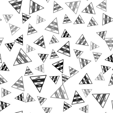 Black Business pyramid chart infographics icon isolated seamless pattern on white background. Pyramidal stages graph elements. Vectorのイラスト素材
