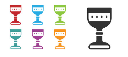 Black Medieval goblet icon isolated on white background. Set icons colorful. Vectorのイラスト素材
