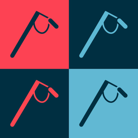 Pop art Microphone icon isolated on color background. On air radio mic microphone. Speaker sign. Vector Illustrationのイラスト素材