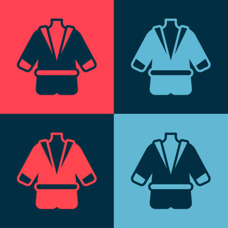 Pop art Bathrobe icon isolated on color background. Vectorのイラスト素材