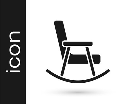 Black Rocking chair icon isolated on white background. Vectorのイラスト素材