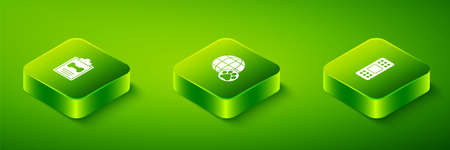 Set Isometric World pet, Bandage plaster and Clinical record icon. Vectorのイラスト素材