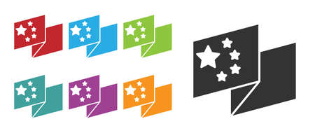 Black China flag icon isolated on white background. Set icons colorful. Vectorのイラスト素材