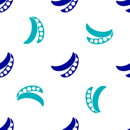 Blue Green peas icon isolated seamless pattern on white background. Vectorのイラスト素材