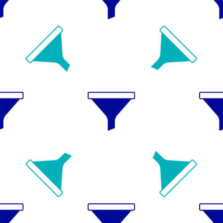 Blue Funnel or filter icon isolated seamless pattern on white background. Vectorのイラスト素材