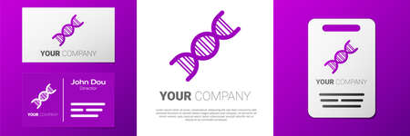 Logotype DNA symbol icon isolated on white background.のイラスト素材
