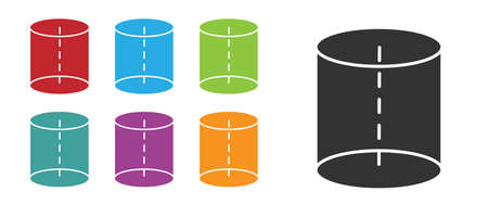 Black Geometric figure icon isolated on white background. Abstract shape. Geometric ornament. Set icons colorful. Vectorのイラスト素材