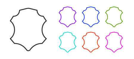 Black line Leather icon isolated on white background. Set icons colorful. Vectorのイラスト素材