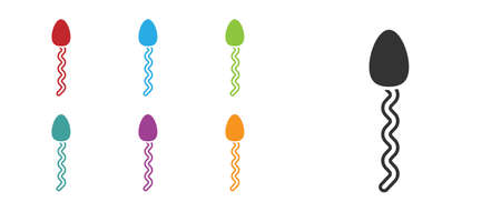 Black Sperm icon isolated on white background. Set icons colorful. Vector