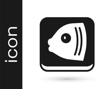 Black Fish head icon isolated on white background. Vectorのイラスト素材