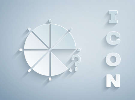 Paper cut Circle of pieces icon isolated on grey background. Paper art style. Vectorのイラスト素材
