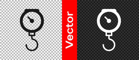 Black Hand scale spring mechanical icon isolated on transparent background. Vectorのイラスト素材