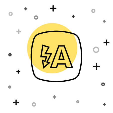 Black line Auto flash icon isolated on white background. Automatic flash. Random dynamic shapes. Vectorのイラスト素材