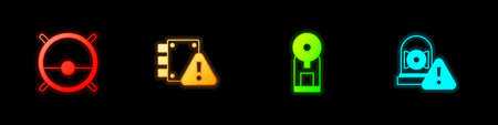 Set Robot vacuum cleaner, House under protection, Smart coffee machine and Ringing alarm bell icon. Vectorのイラスト素材