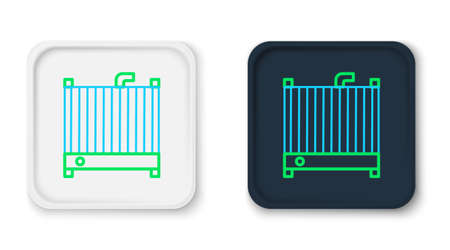 Line Car radiator cooling system icon isolated on white background. Colorful outline concept. Vectorのイラスト素材