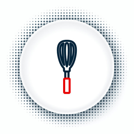 Line Kitchen whisk icon isolated on white background. Cooking utensil, egg beater. Cutlery sign. Food mix symbol. Colorful outline concept. Vectorのイラスト素材