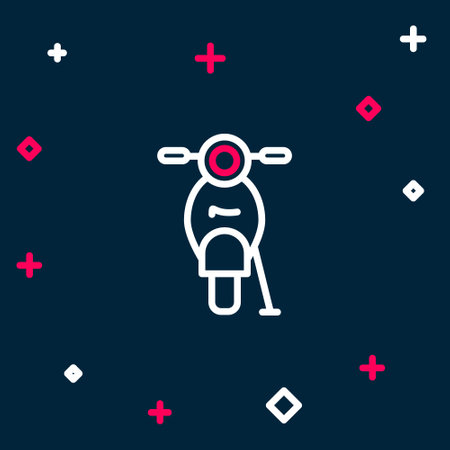 Line Scooter icon isolated on blue background. Colorful outline concept. Vectorのイラスト素材