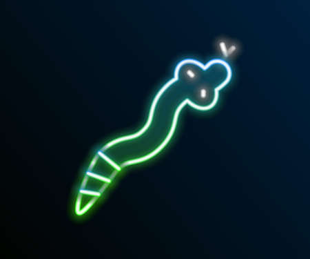Glowing neon line Snake icon isolated on black background. Colorful outline concept. Vectorのイラスト素材