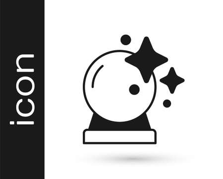 Black Magic ball icon isolated on white background. Crystal ball. Vectorのイラスト素材