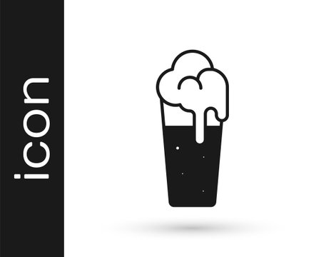 Black Glass of beer icon isolated on white background. Vectorのイラスト素材