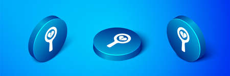 Isometric Broken heart or divorce icon isolated on blue background. Love symbol. Valentines day. Blue circle button. Vectorのイラスト素材