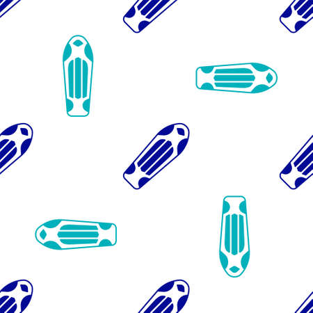 Blue Skateboard deck icon isolated seamless pattern on white background. Extreme sport. Sport equipment. Vectorのイラスト素材