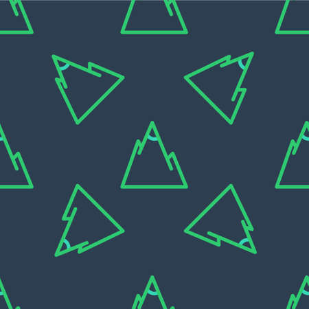 Line Mountains icon isolated seamless pattern on blue background. Symbol of victory or success concept. Vectorのイラスト素材