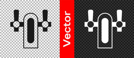 Black Beer tap icon isolated on transparent background. Vectorのイラスト素材